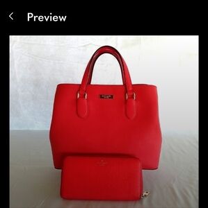 Kate Spade Red Satchel and Wallet Set